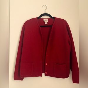 Red cardigan w/ buttons